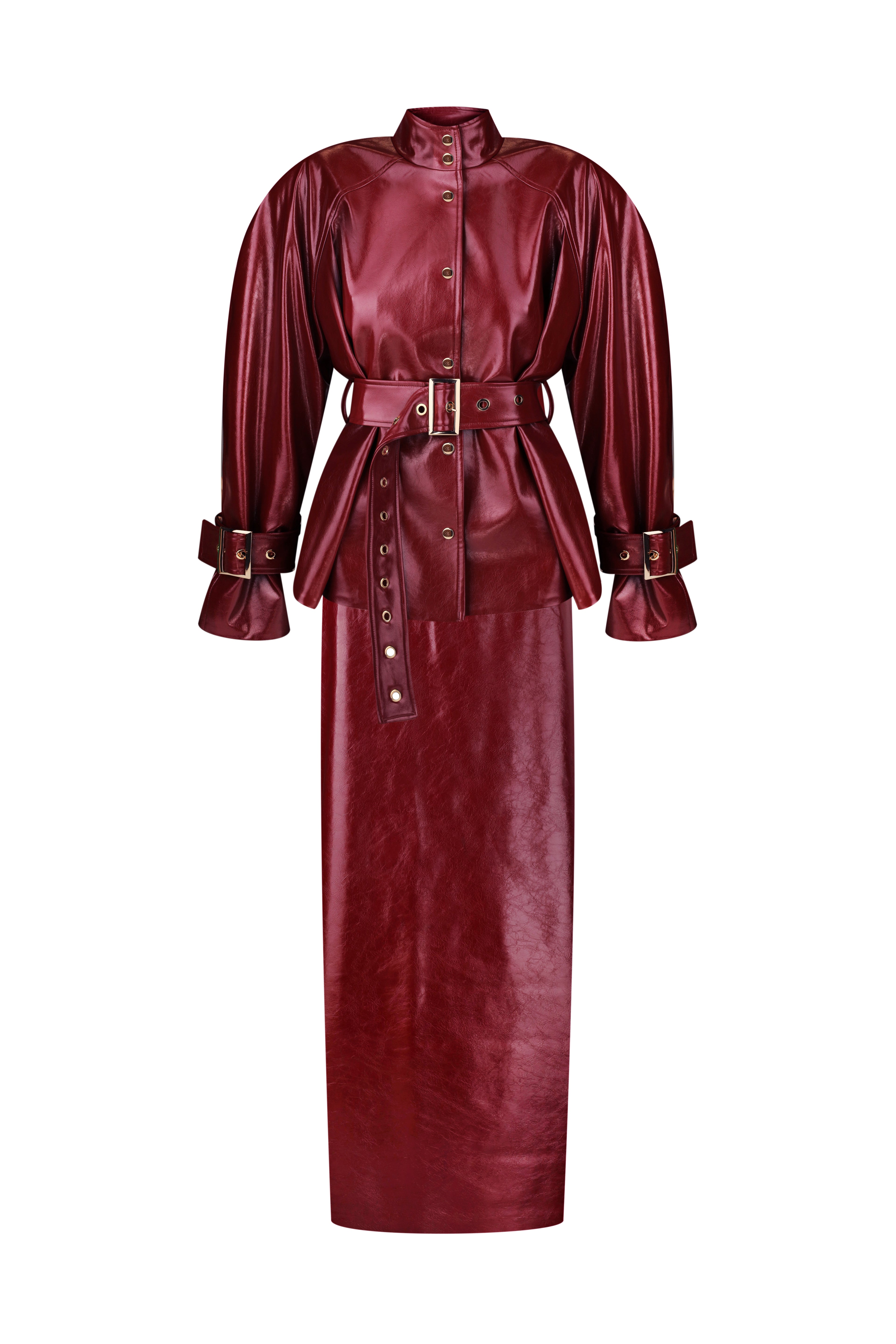 Allure Burgundy Maxi Skirt