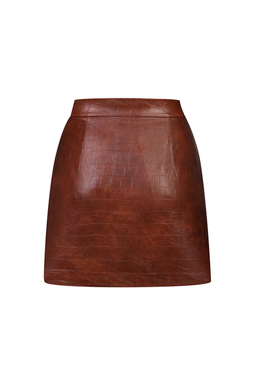 Allure Chocolat Mini Skirt  in python print