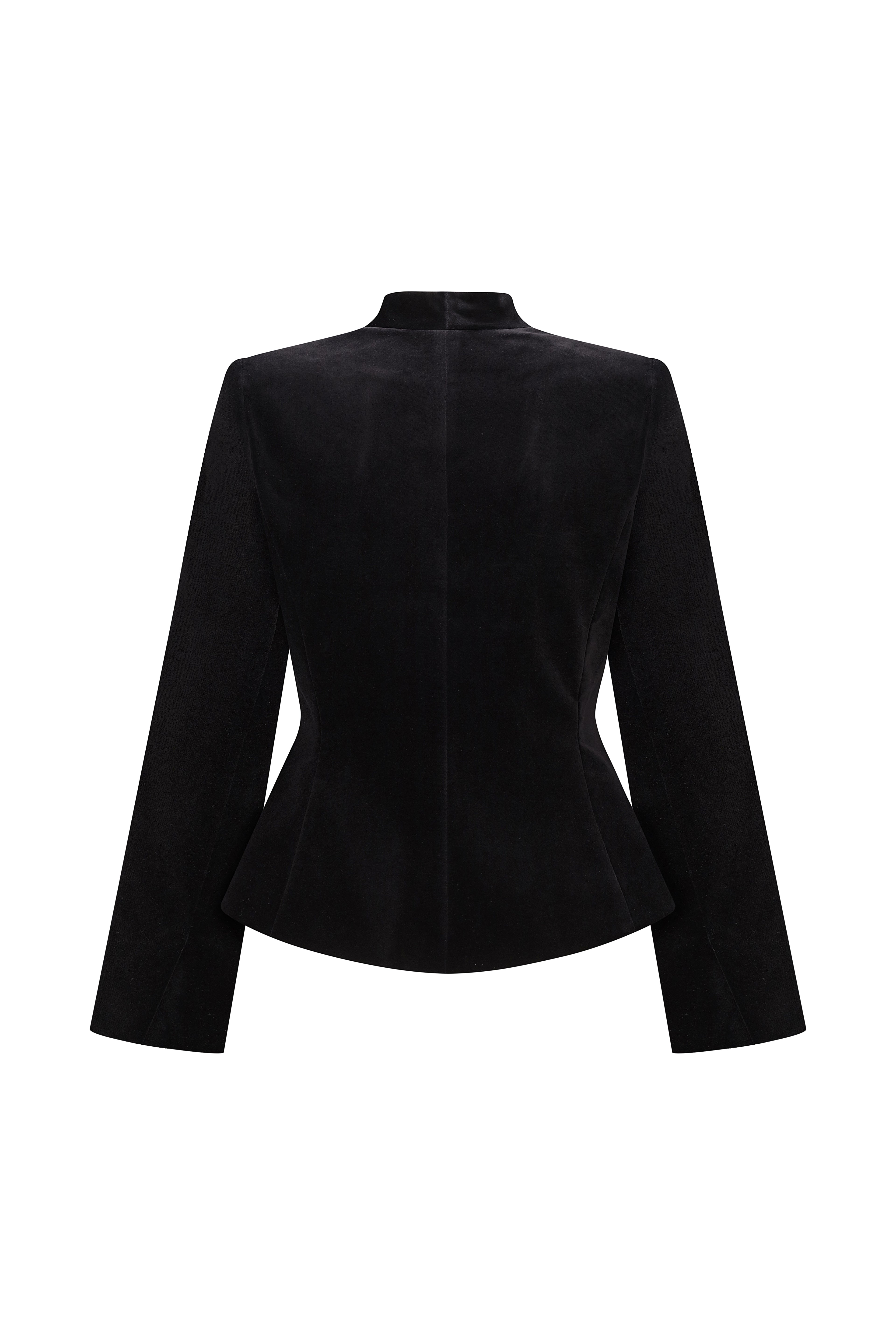 Velvet blazer with embroidery “Echo”