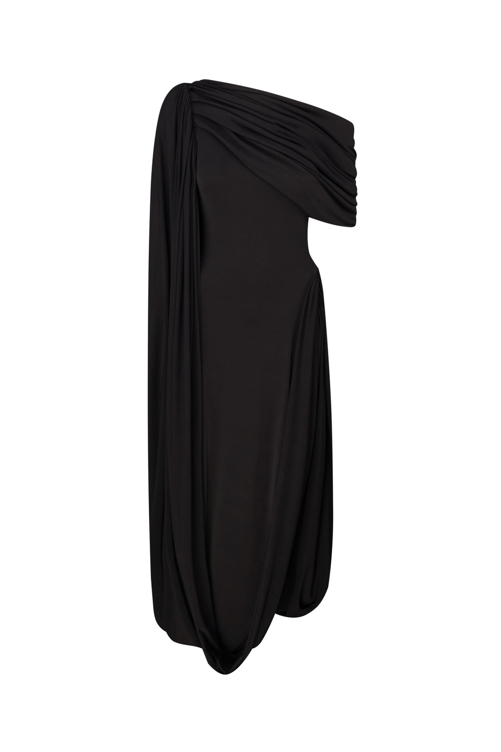 Draped jersey dress “Fluid”