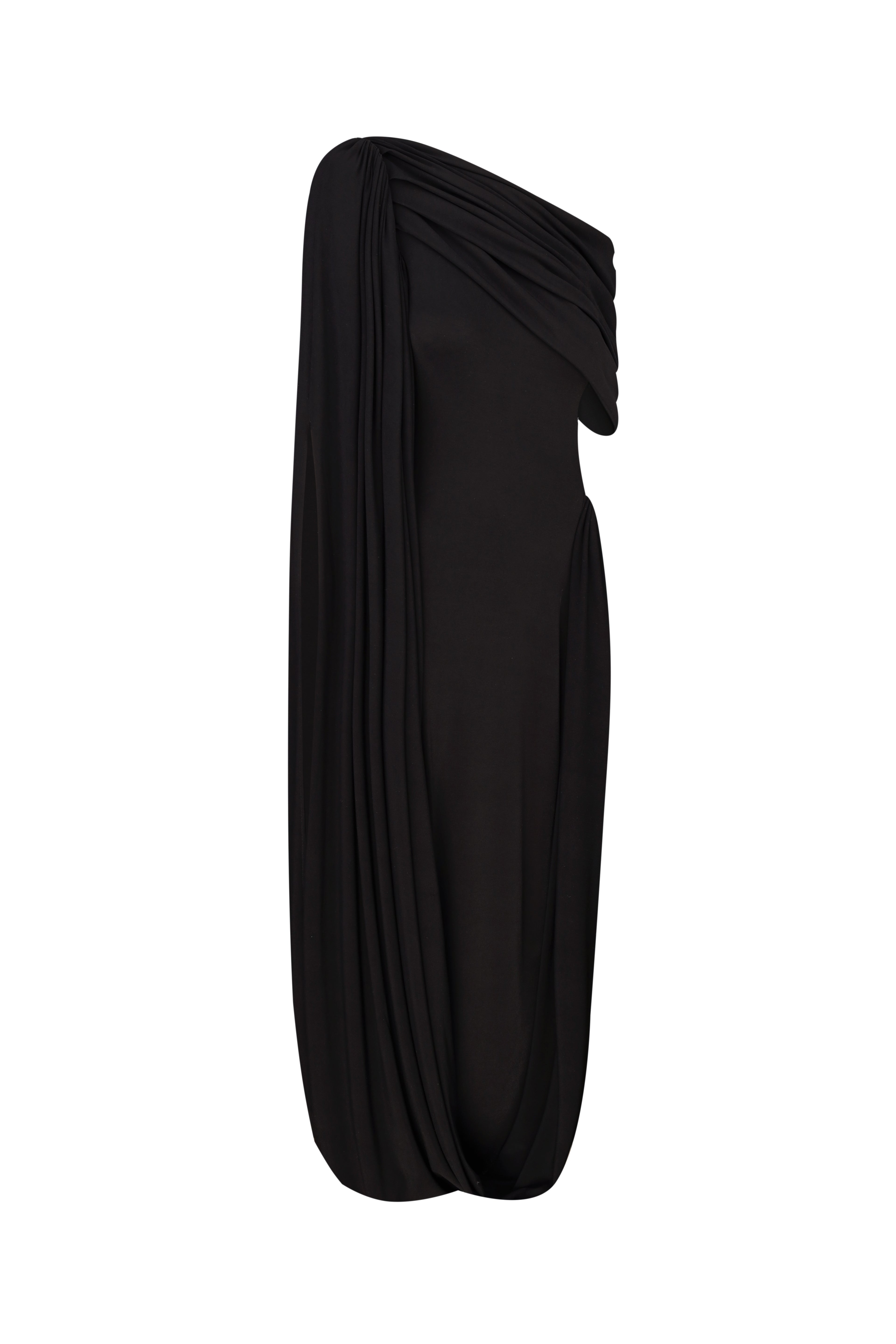 Draped jersey dress “Fluid”