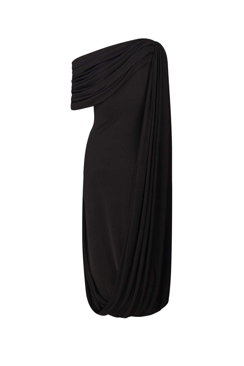 Draped jersey dress “Fluid”