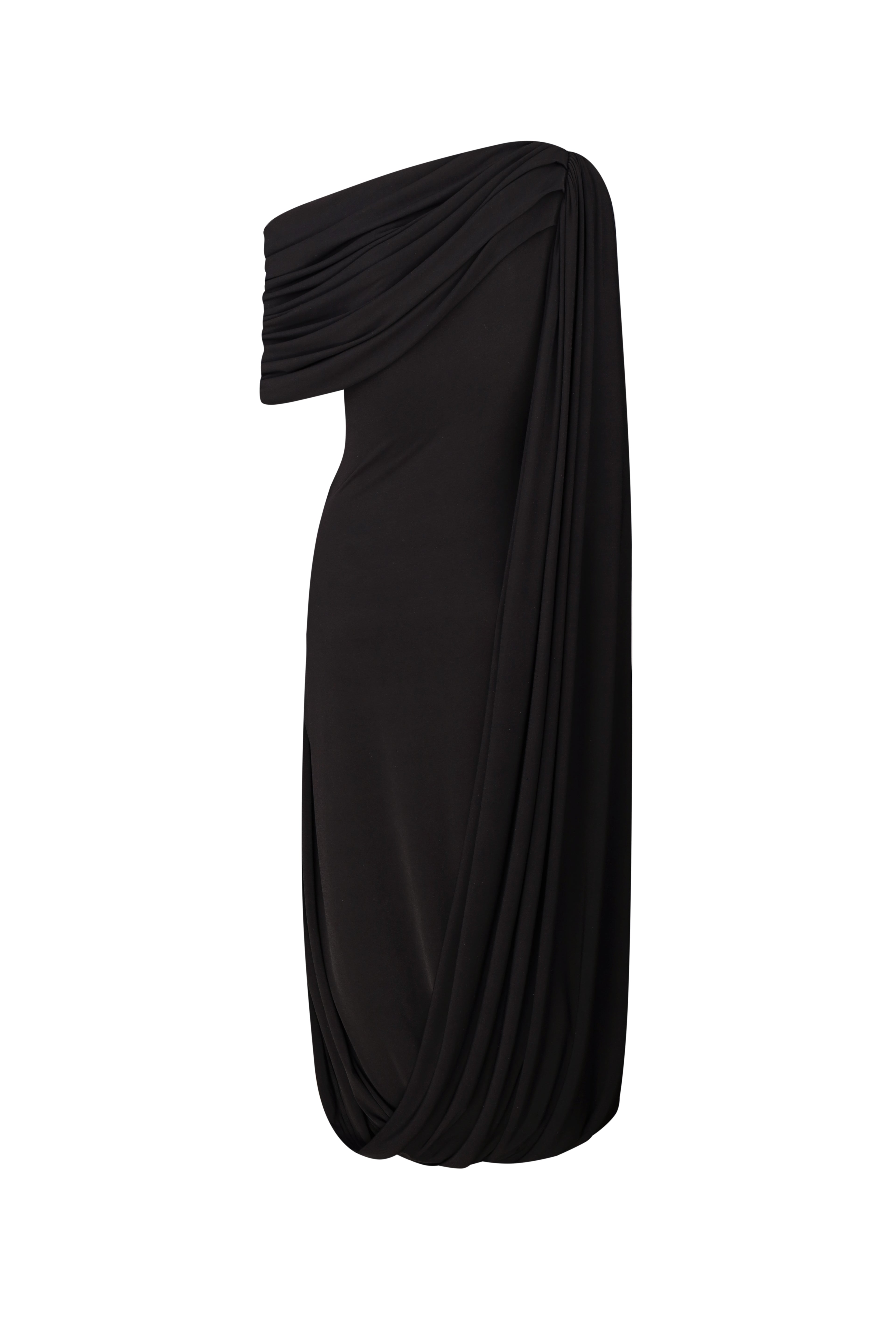 Draped jersey dress “Fluid”