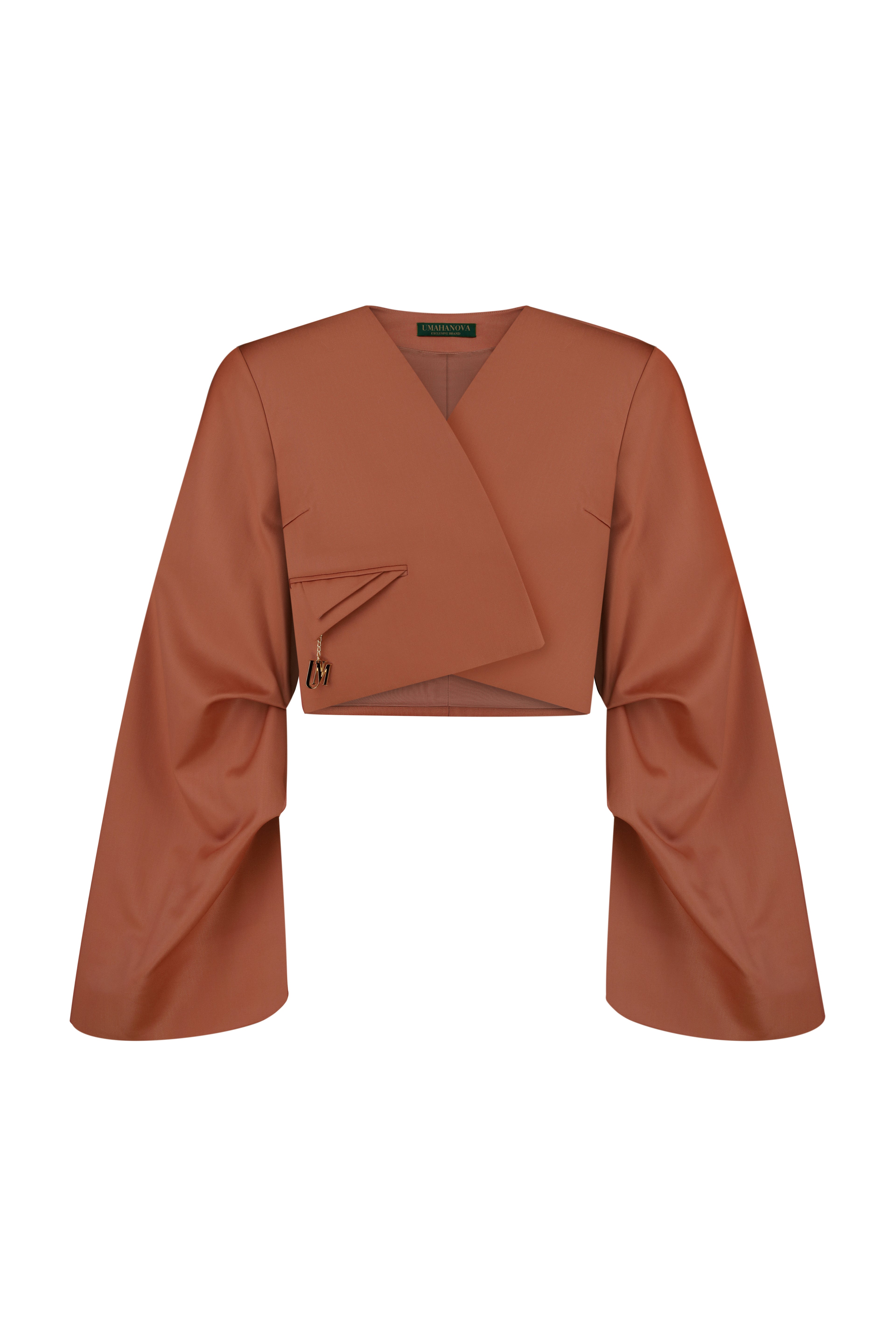 Flux Cropped Blazer Mocha Mousse