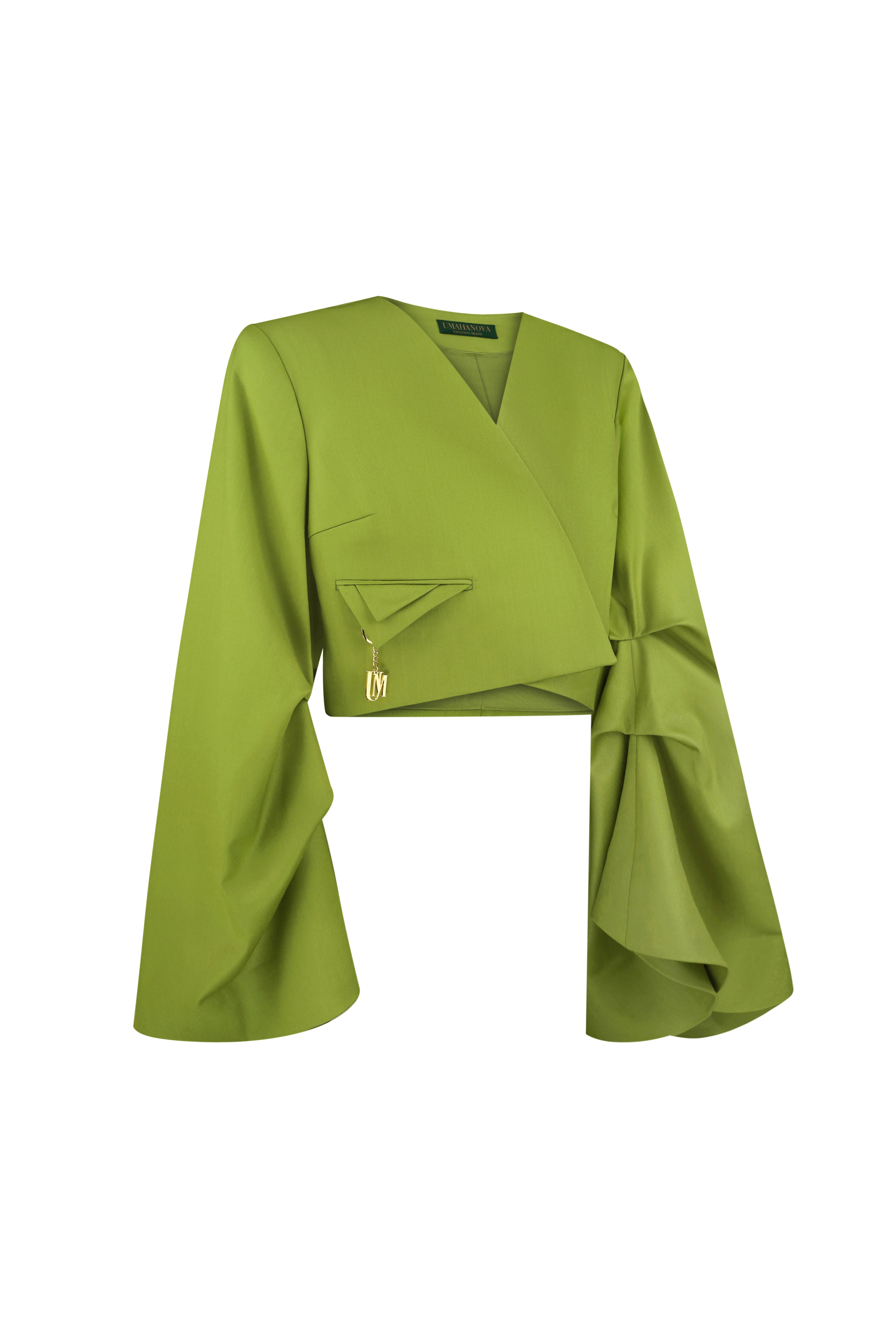 Flux Cropped Blazer Сhartreuse