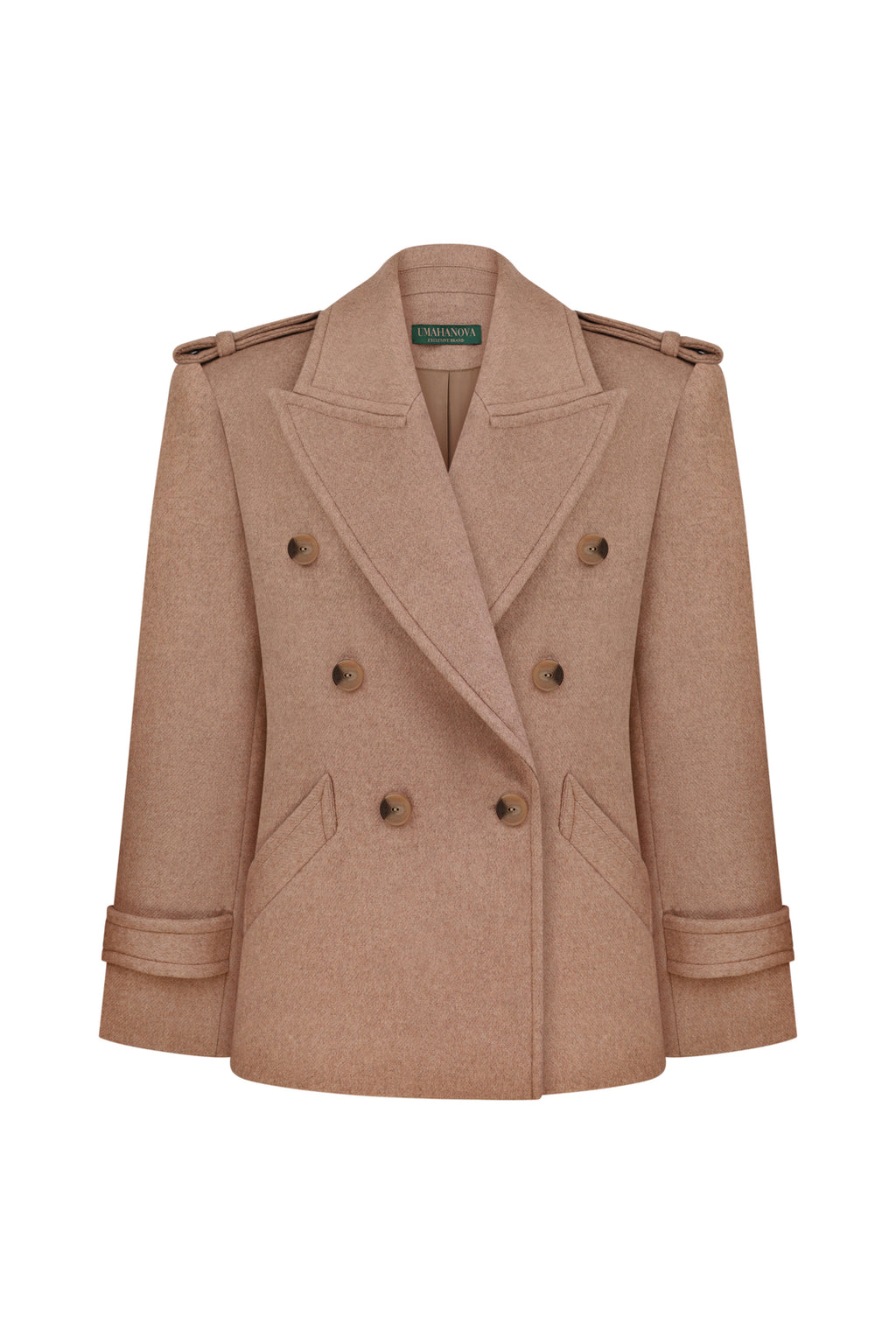 Вкорочене двобортне пальто