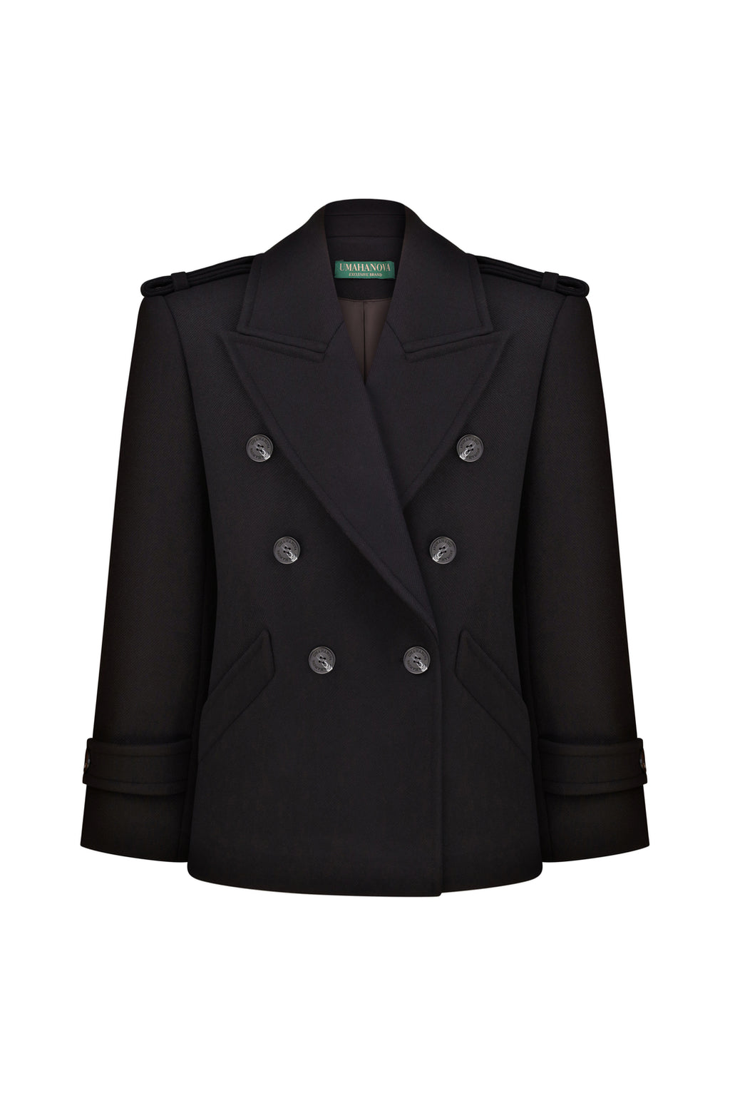 Вкорочене двобортне пальто