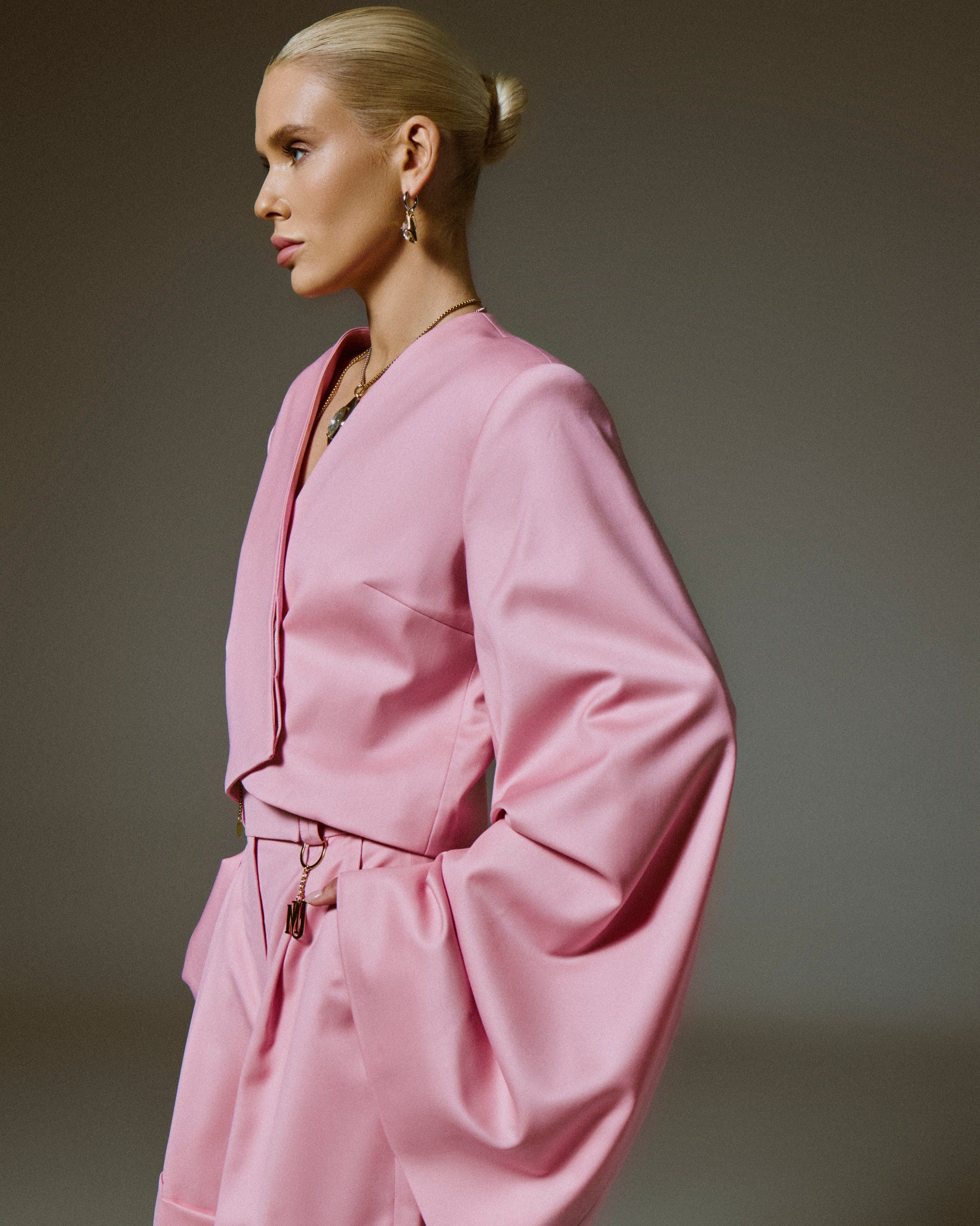 Flux Cropped Blazer Rouge