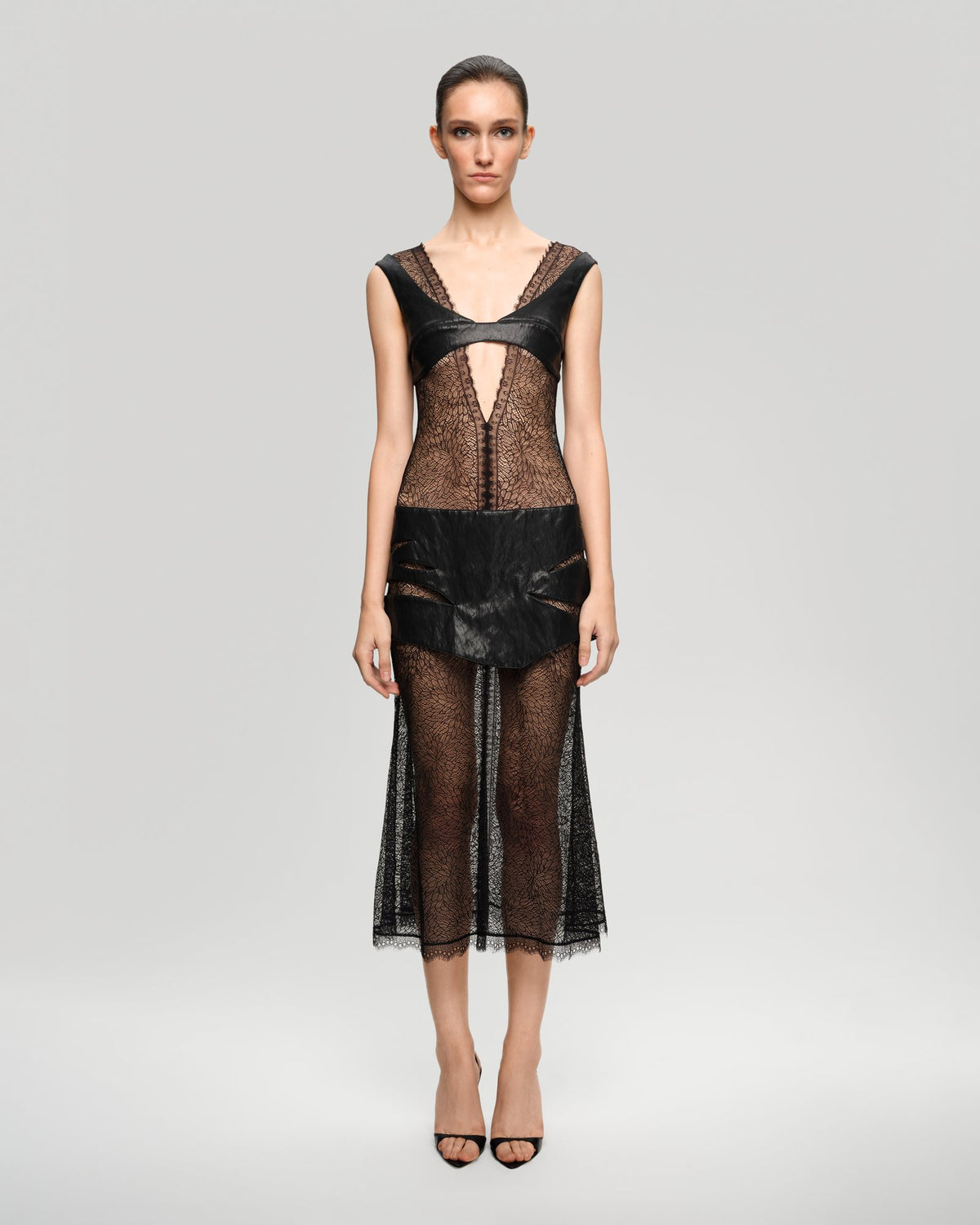 Nox Leather and Lace Dress