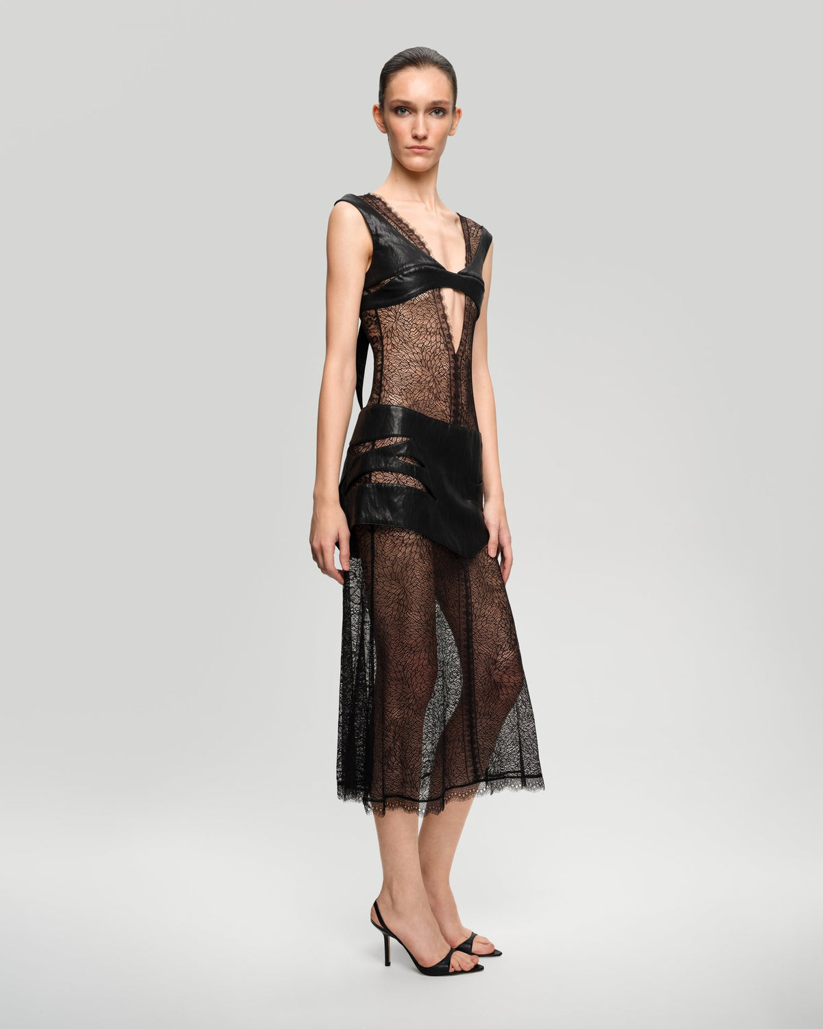 Nox Leather and Lace Dress