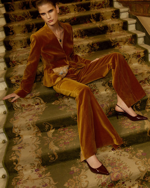 Оксамитовий піджак з вишивкою "Echo"