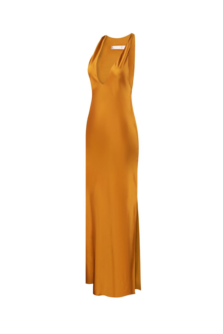 Maxi Dress Tina honey gold | UMAHANOVA Designer Dress XS Maxi Dress Tina honey gold | UMAHANOVA Designer Dress XS