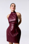 Floret Dress in Faux Leather
