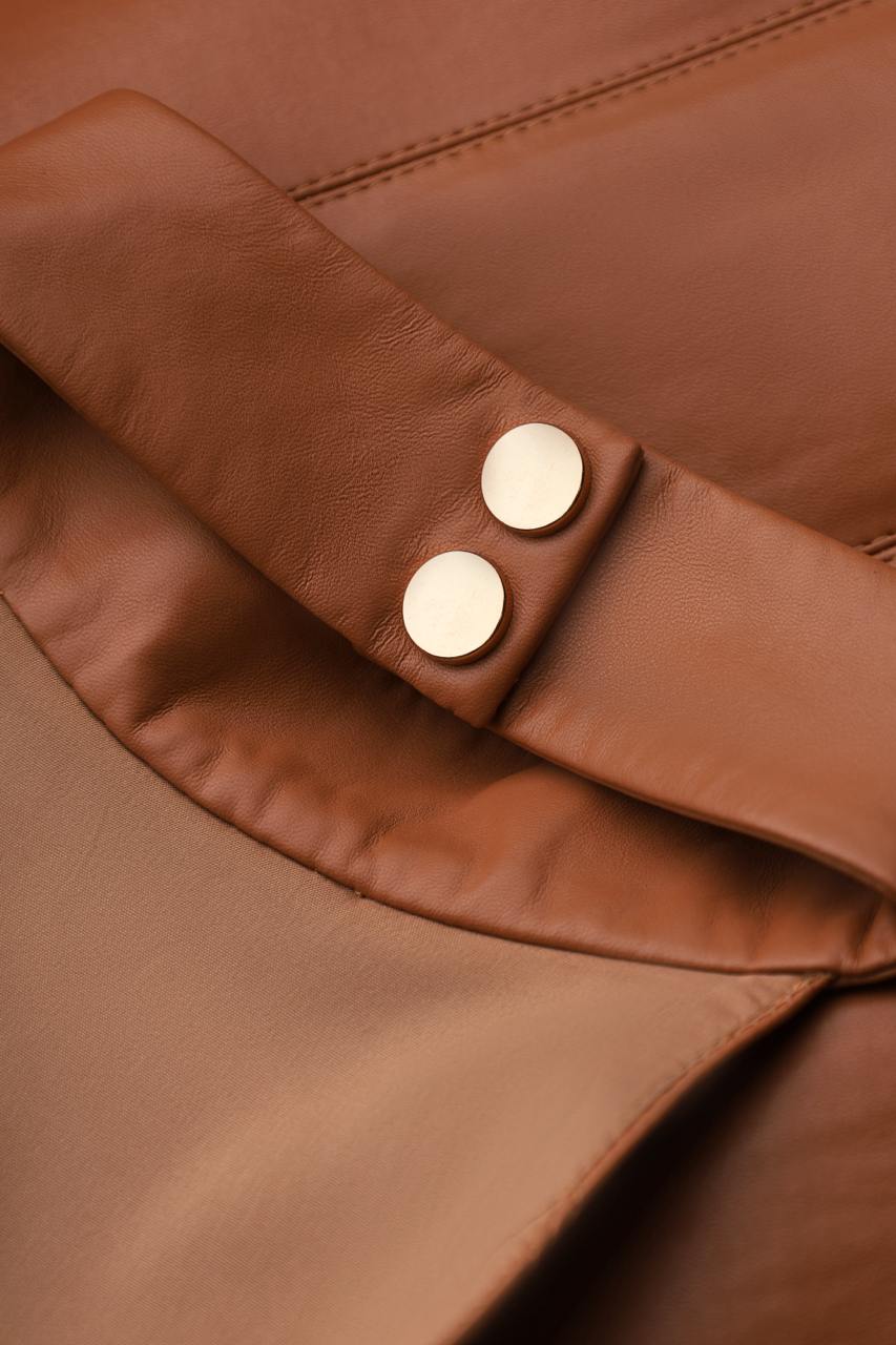 'Floret' Dress in Faux Leather