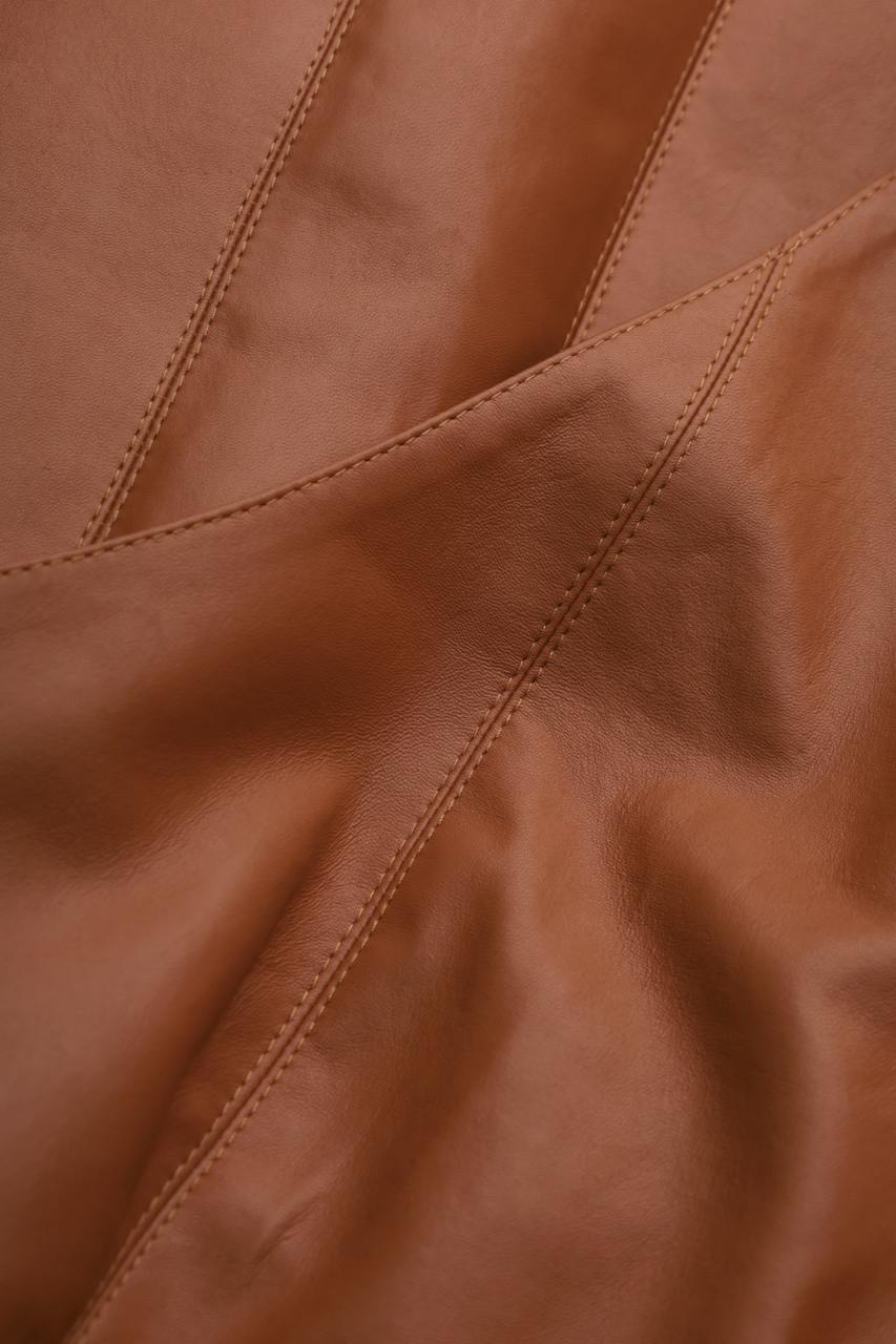 'Floret' Dress in Faux Leather