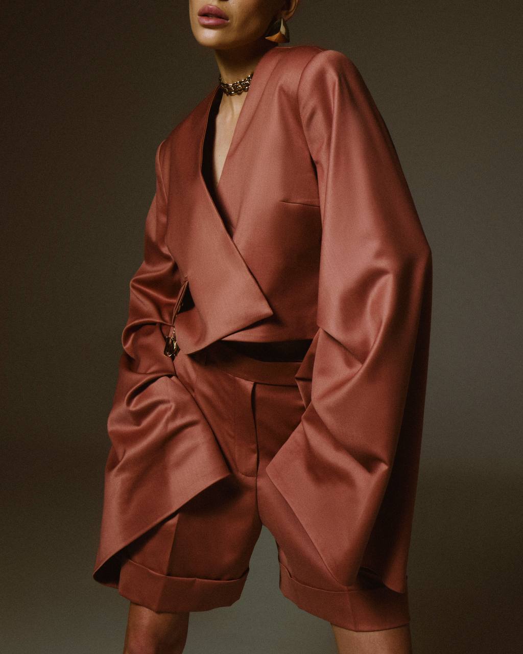 Flux Cropped Blazer Mocha Mousse