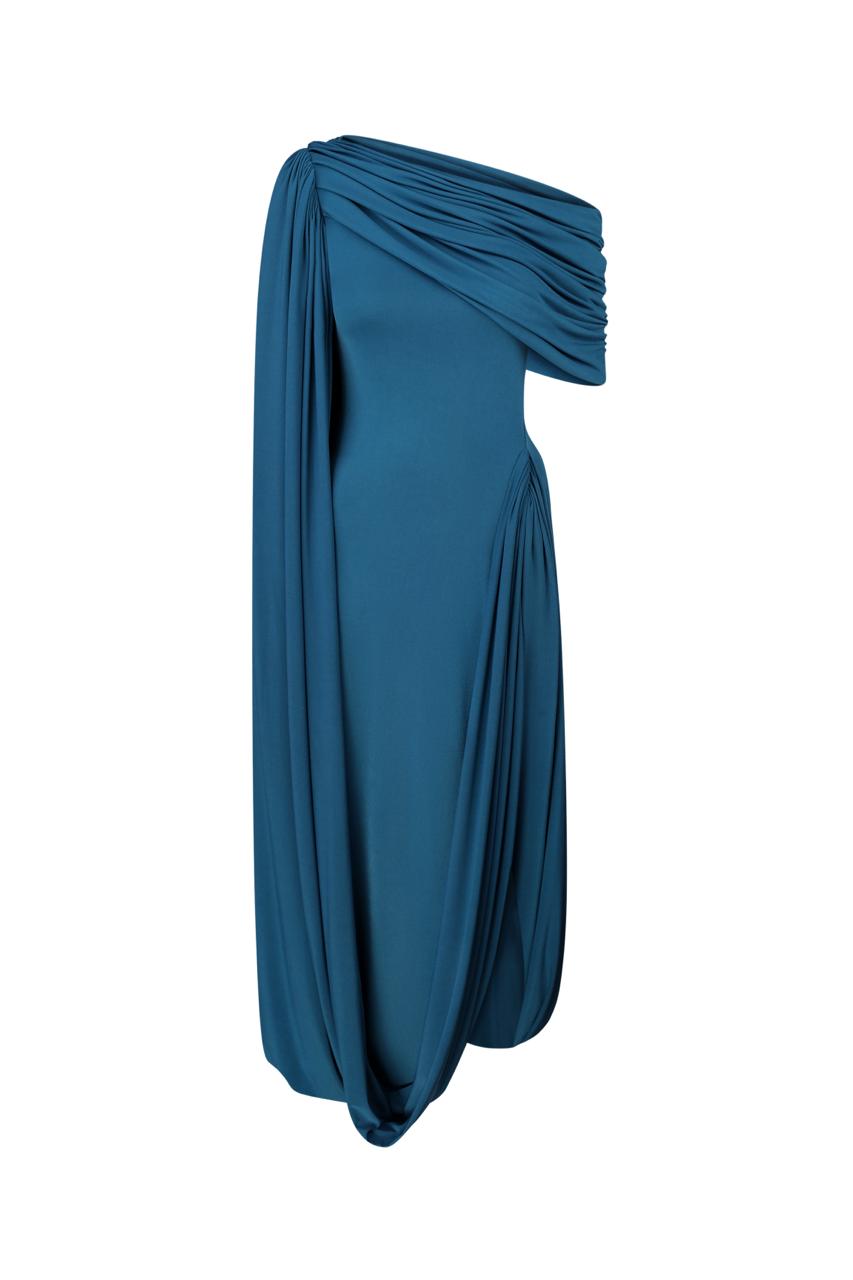 Draped jersey dress “Fluid”