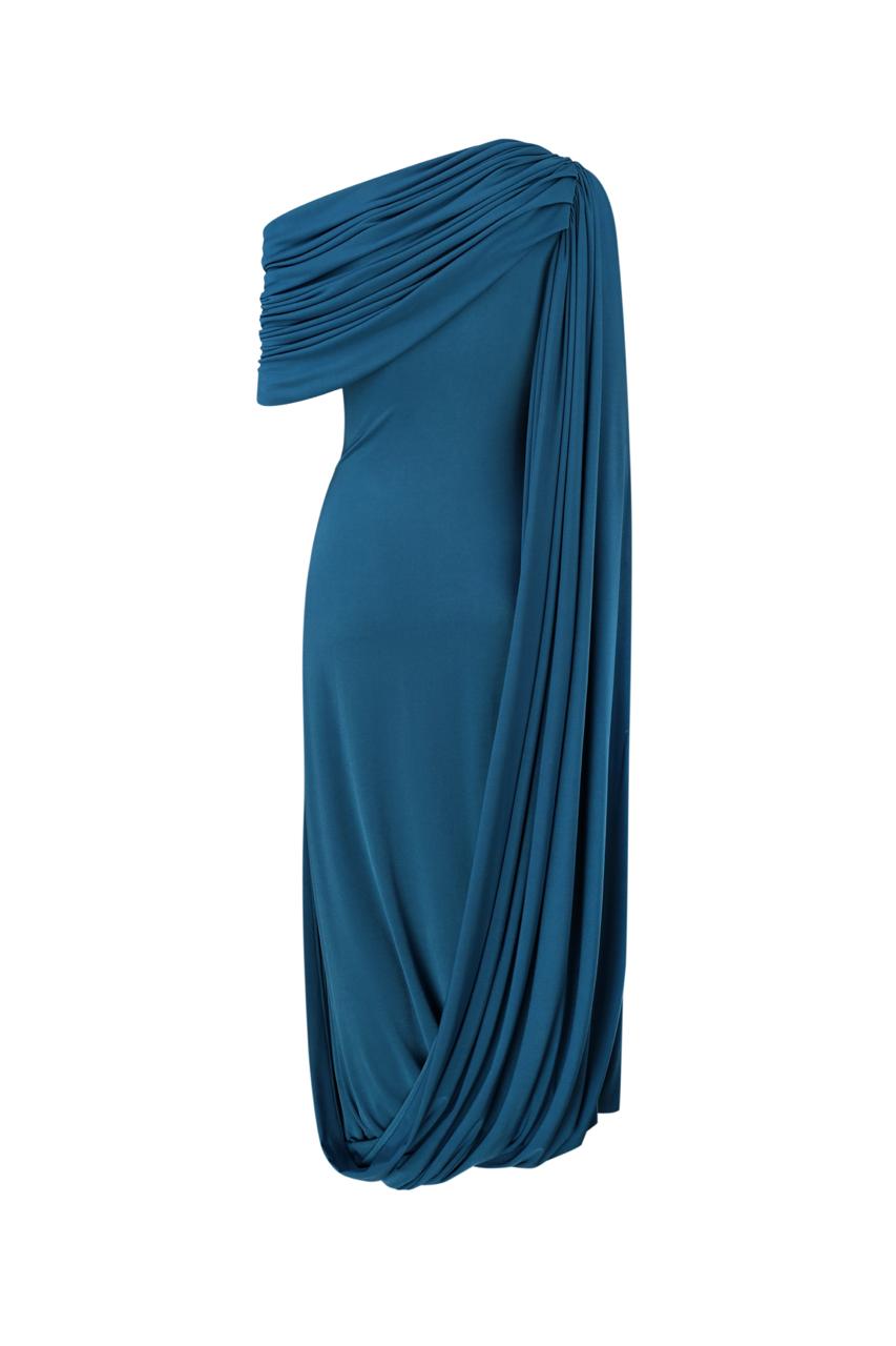 Draped jersey dress “Fluid”