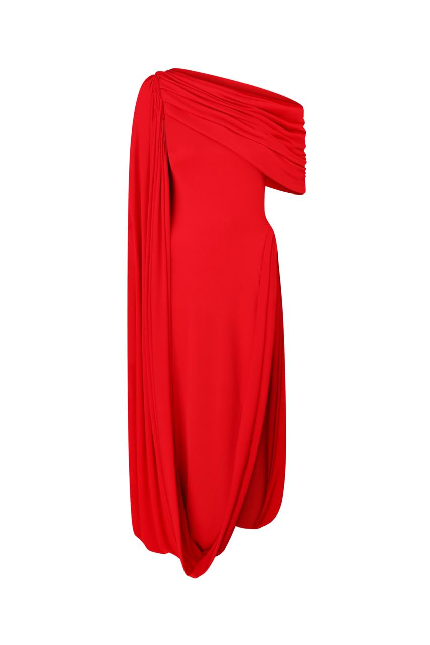 Draped jersey dress “Fluid”