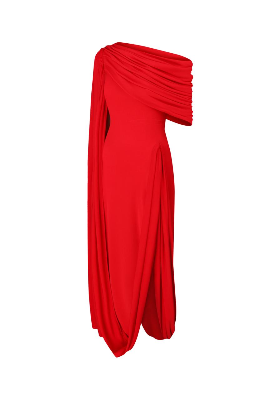 Draped jersey dress “Fluid”