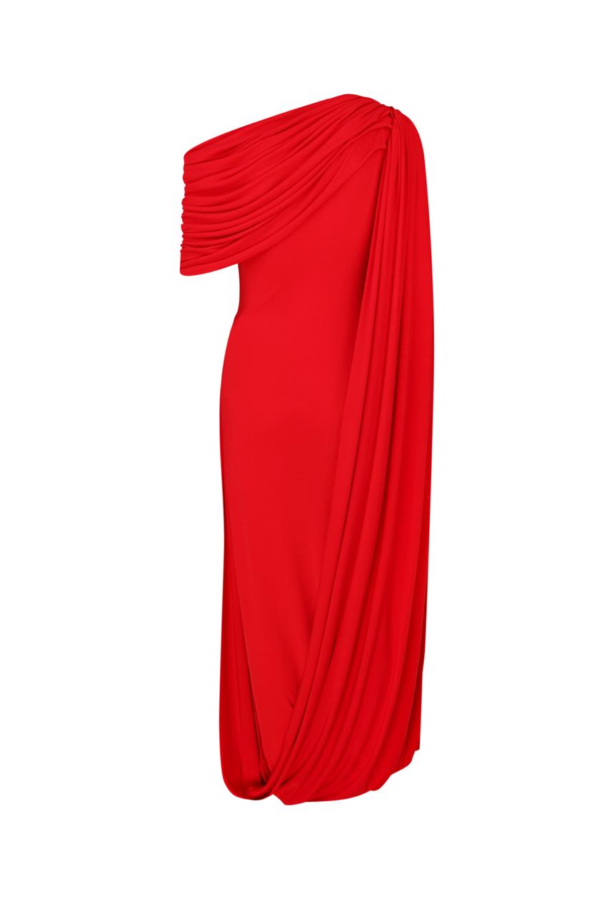 Draped jersey dress “Fluid”