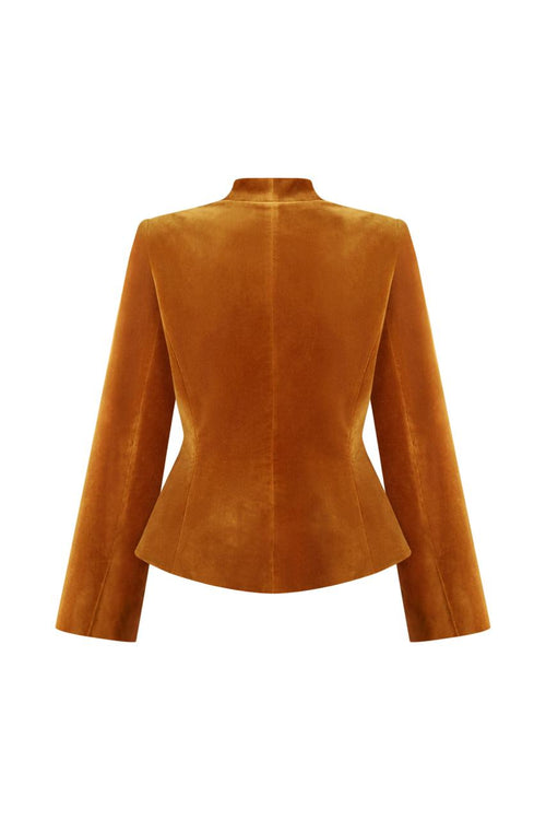 Velvet blazer with embroidery “Echo”