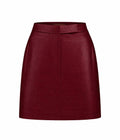 Allure Burgundy Mini Skirt in python print